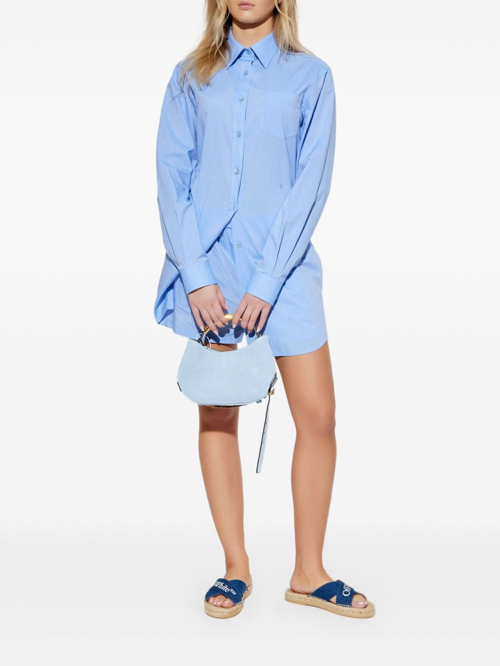 logo-embroidered shirt dress - 2