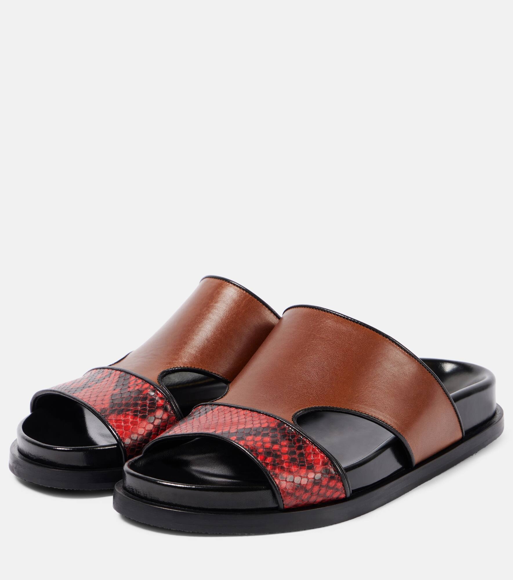 Leather slides - 4
