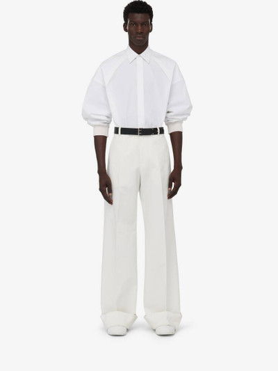 Alexander McQueen Men's Ribbed Cuff Shirt in Optical White outlook
