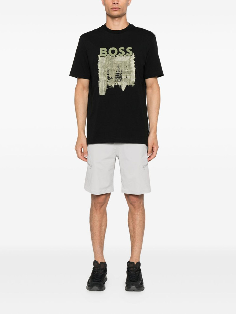 BOSS logo-print graphic T-shirt outlook