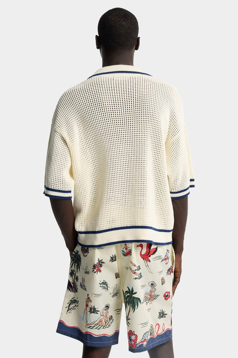 OPEN WORK KNIT POLO 4