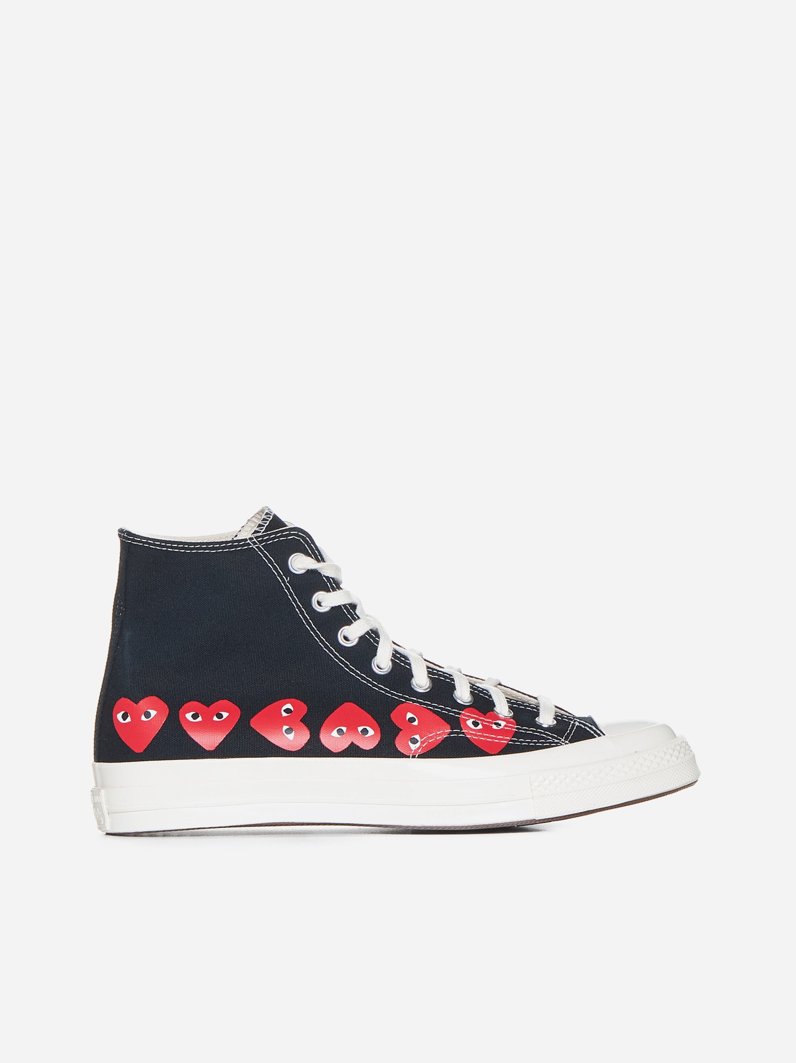 Multi heart high-top canvas sneakers - 1