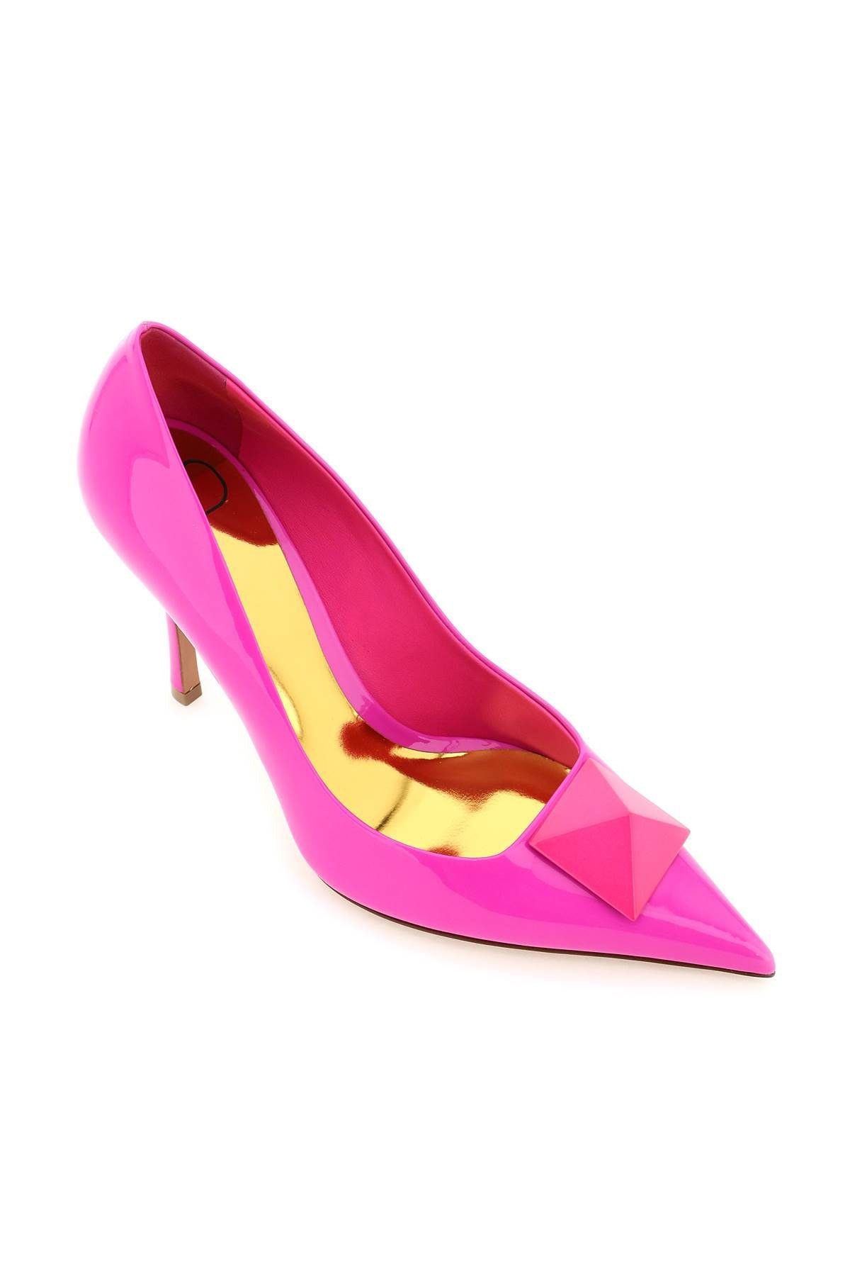 'PINK PP' PATENT LEATHER ONE STUD PUMPS VALENTINO GARAVANI - 4