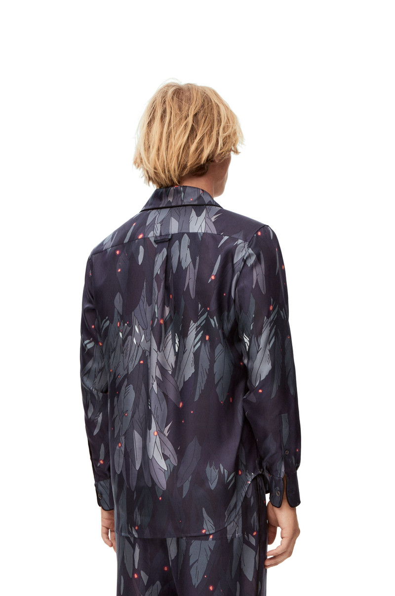 Feathers pyjama blouse in silk 4