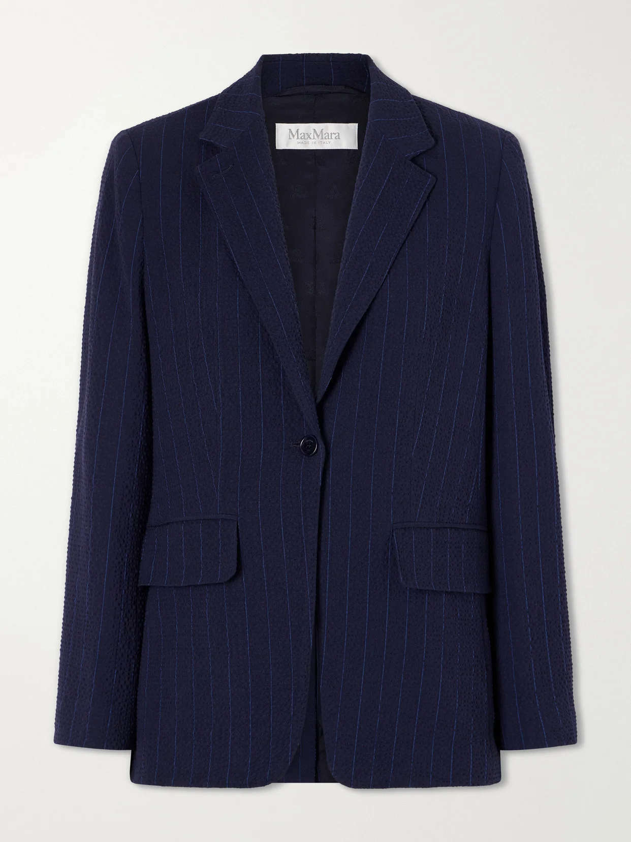 Pinstriped Wool-blend Seersucker Blazer - 1