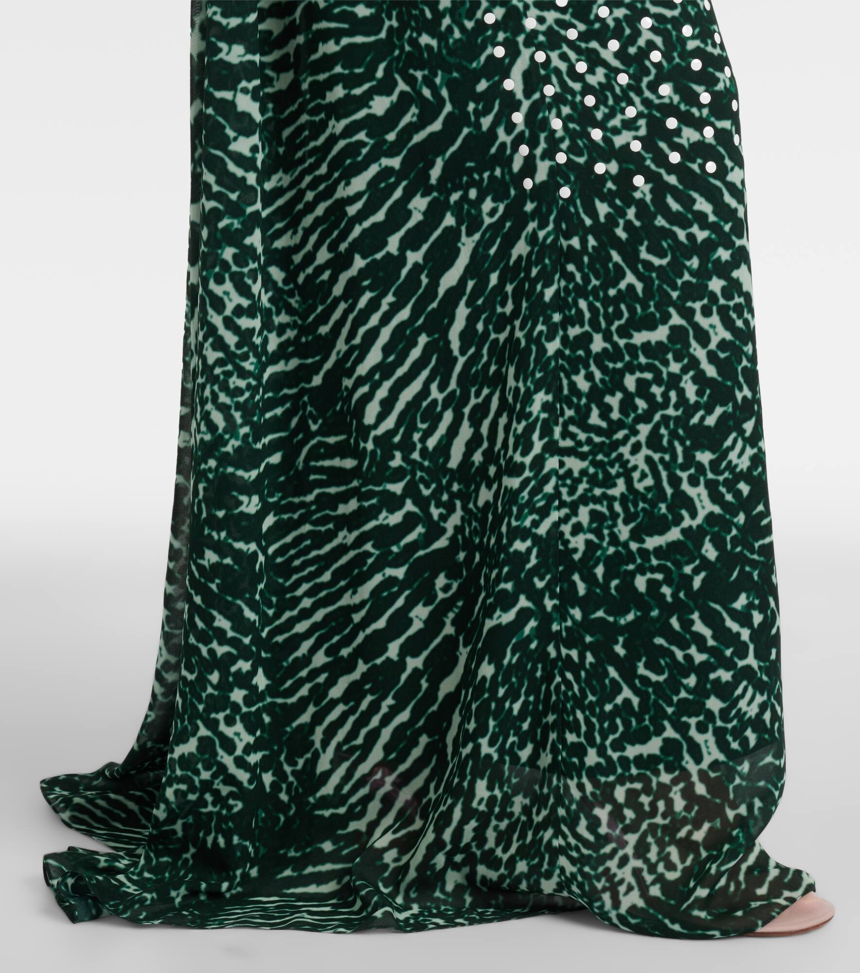Printed strapless georgette gown - 6
