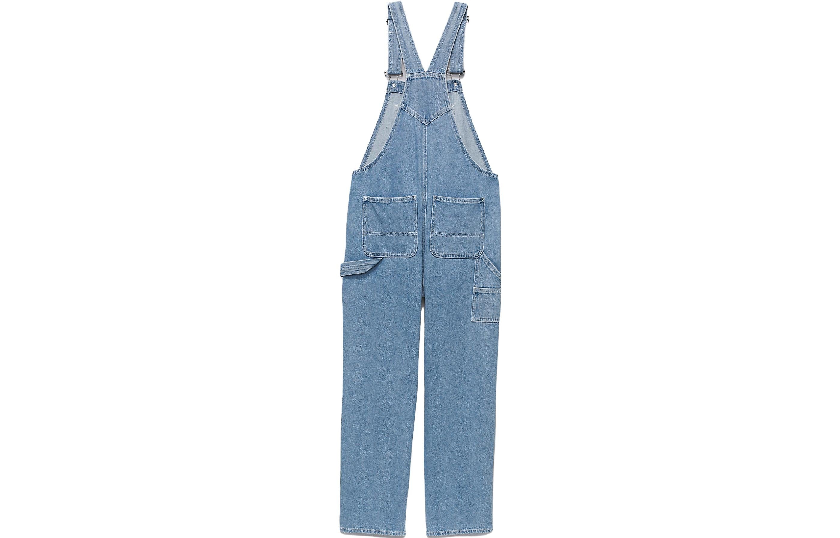 (WMNS) Vans Ground Work Denim Overalls 'Stone Wash' VN000F7E7W6 - 2