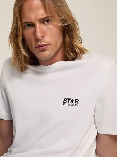 Golden Goose White T-shirt with contrasting black logo on the front outlook