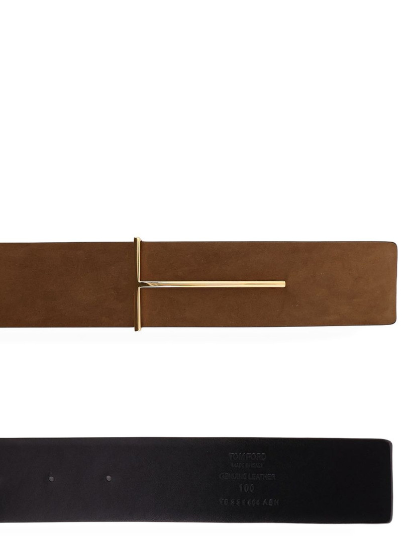 TOM FORD suede T-buckle belt outlook