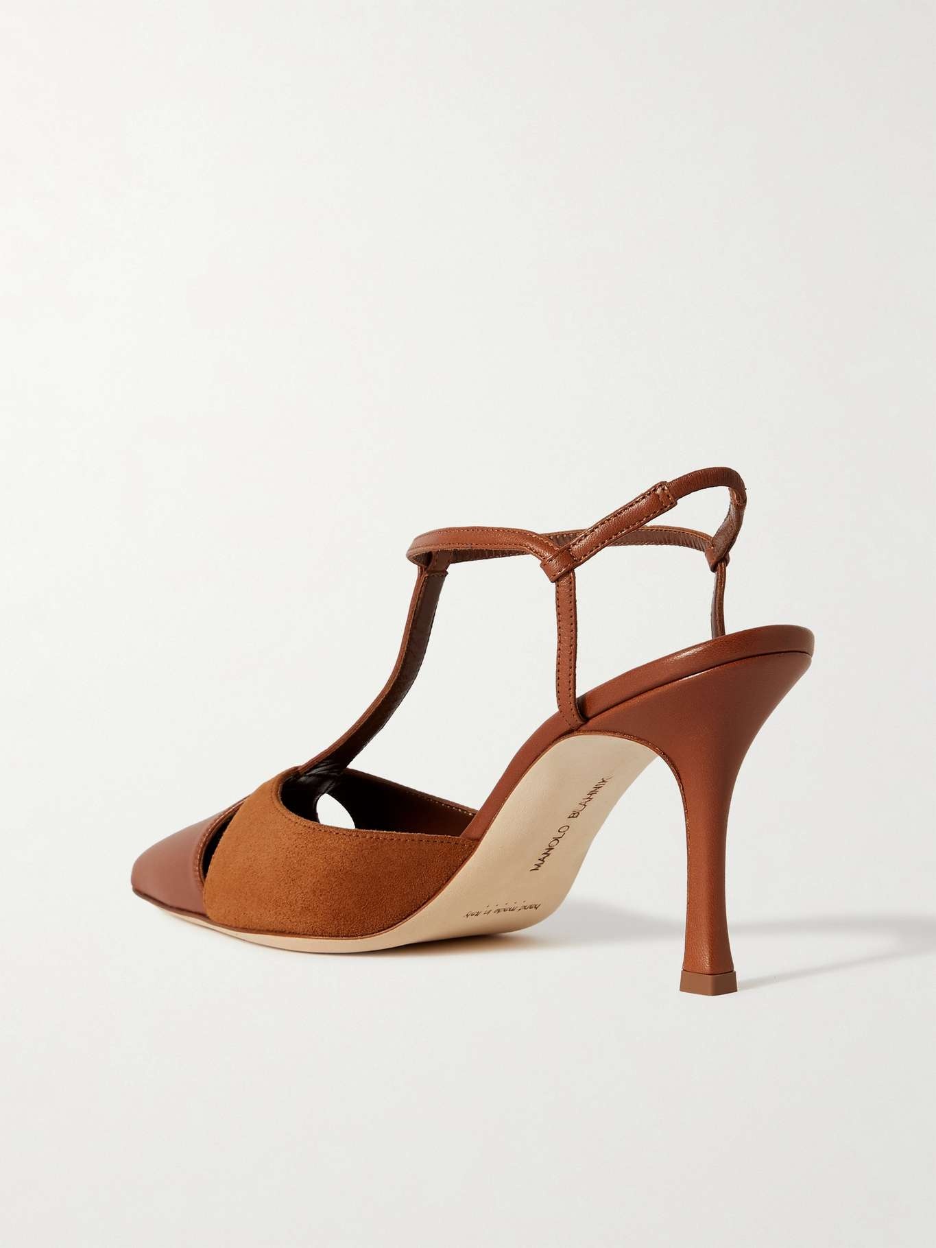 Turgimodhi 90 cutout leather and suede slingback pumps - 3