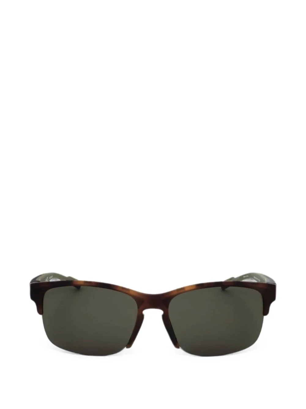 tortoiseshell-effect rectangle-frame sunglasses - 1