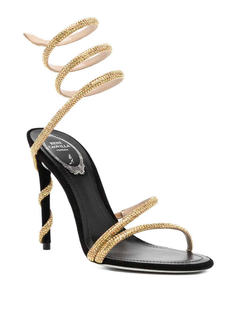 RENE CAOVILLA 110mm crystal-embellished spiral sandals outlook