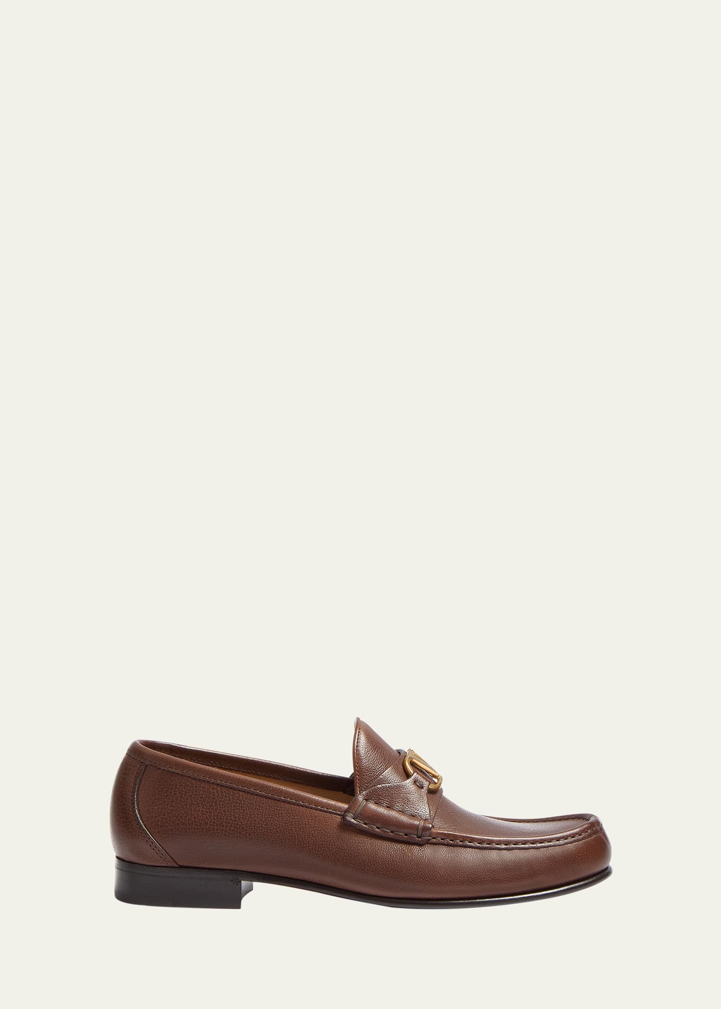Men's VLogo Signature Leather Penny Loafers - 1