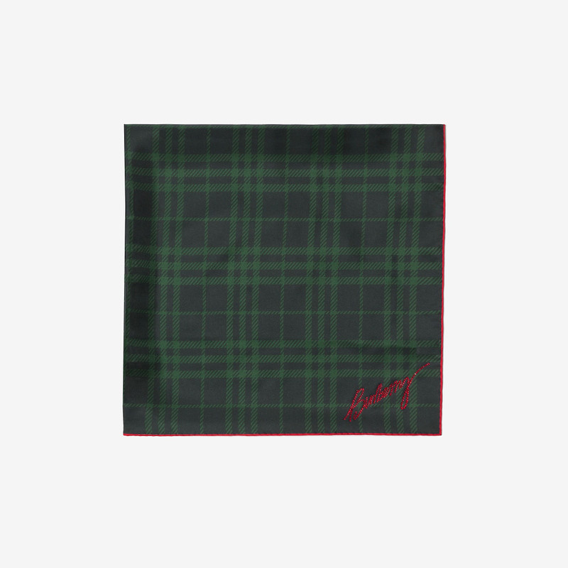 Crystal EKD Check Silk Scarf 4