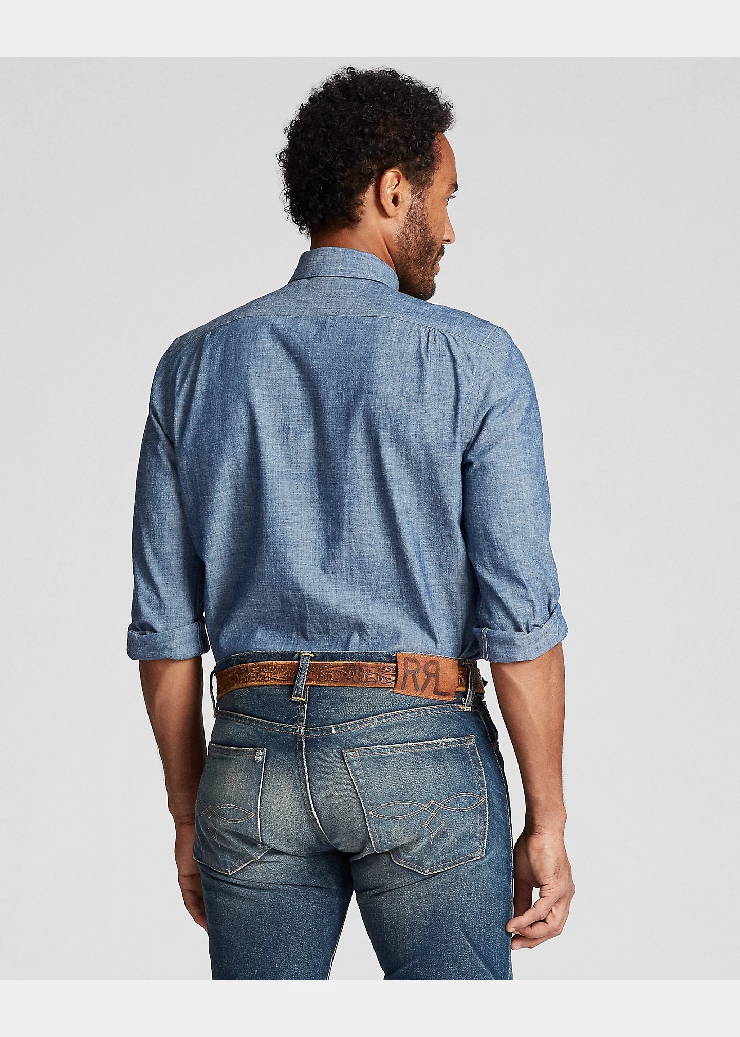 Slim Fit Chambray Shirt - 5