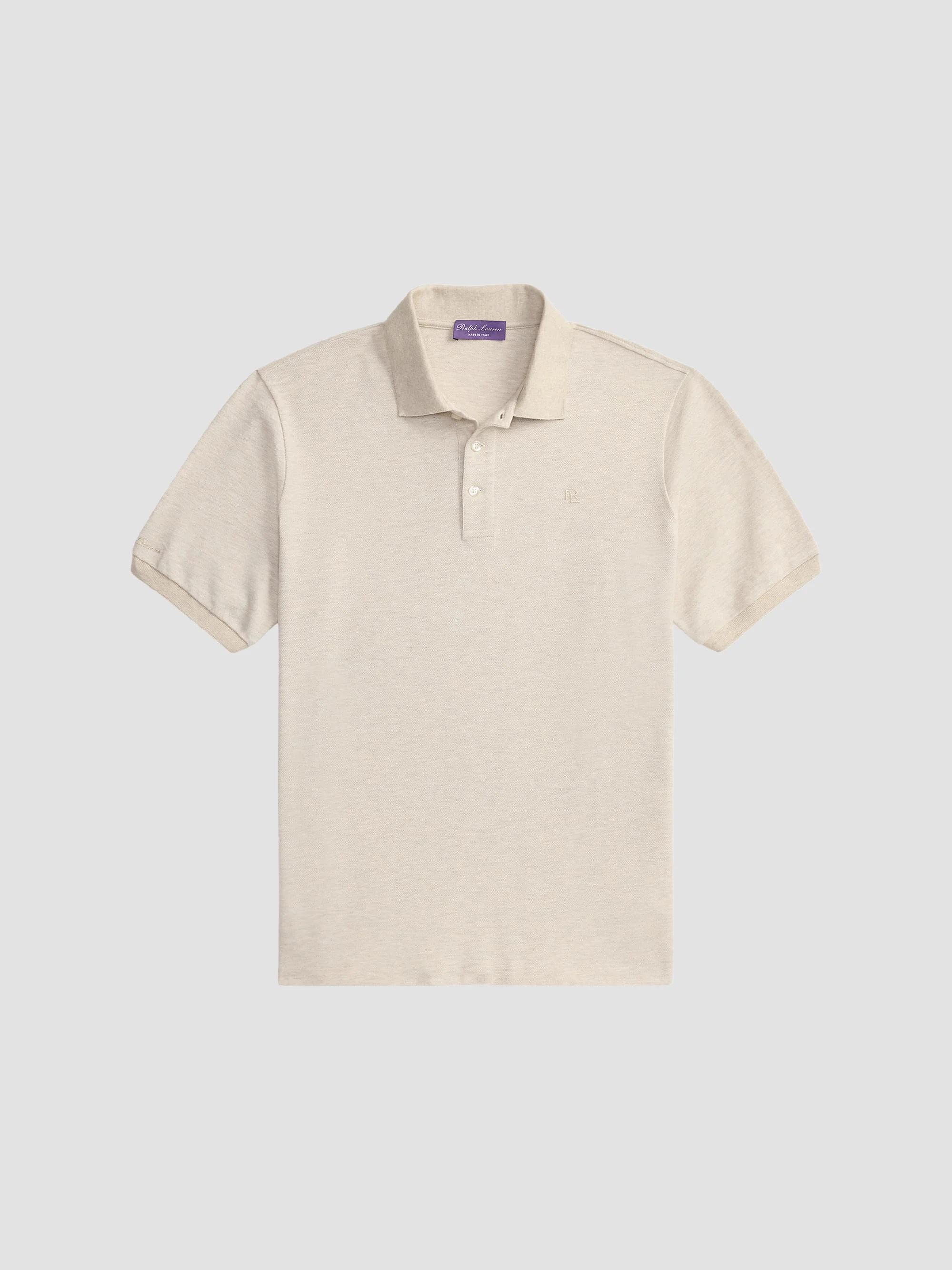 Men's Cashmere-Blend Polo Shirt - Champagne Melange - 1