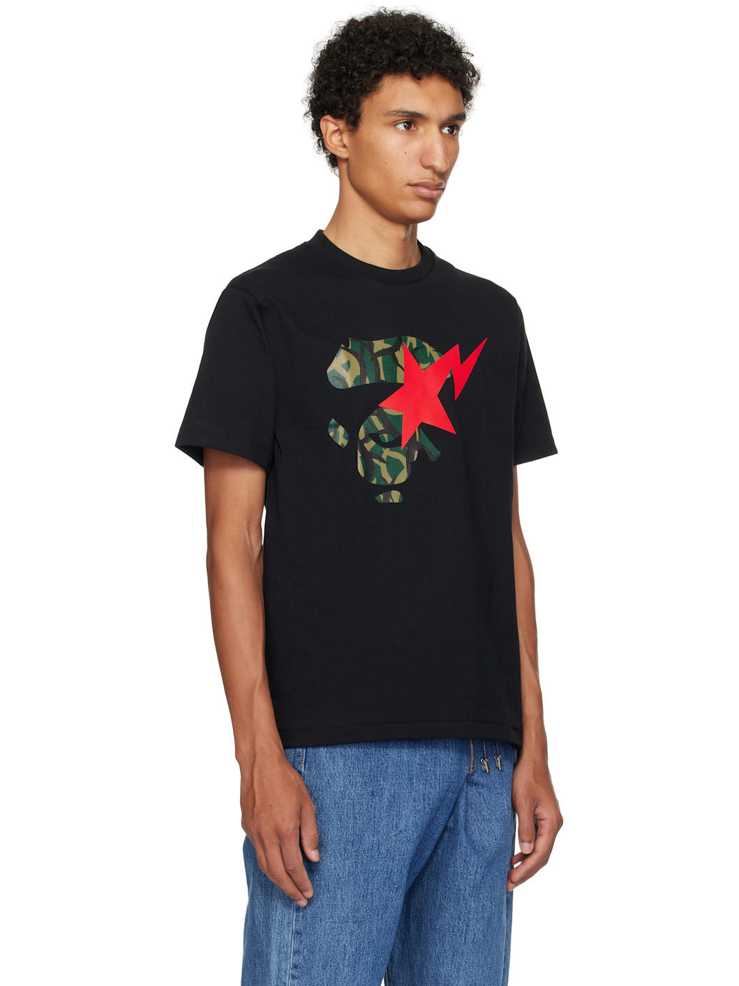 Black Trial Camo Ape Face STA T-shirt - 2
