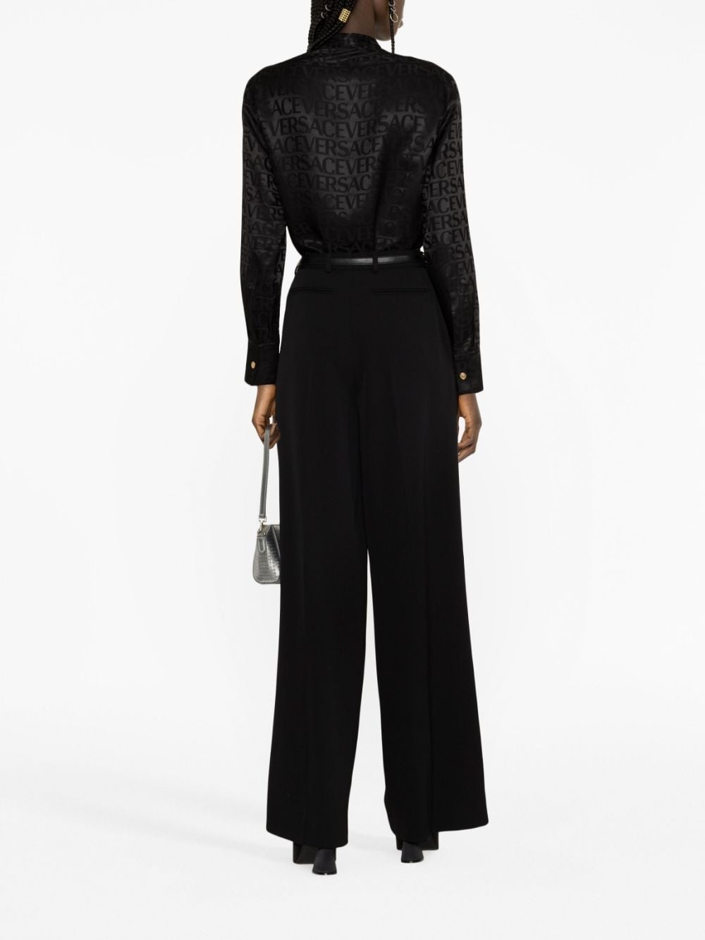 Versace Allover jacquard satin blouse - 4