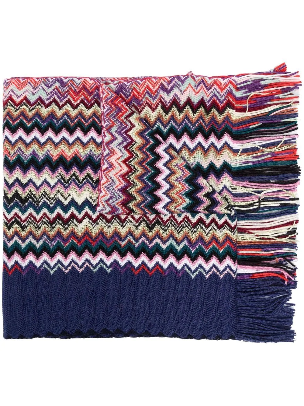 zigzag-pattern wool scarf - 1