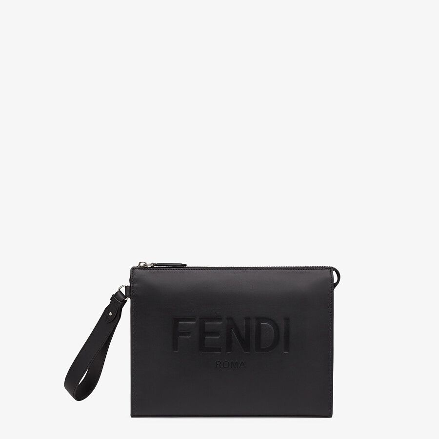 Black leather pouch - 1