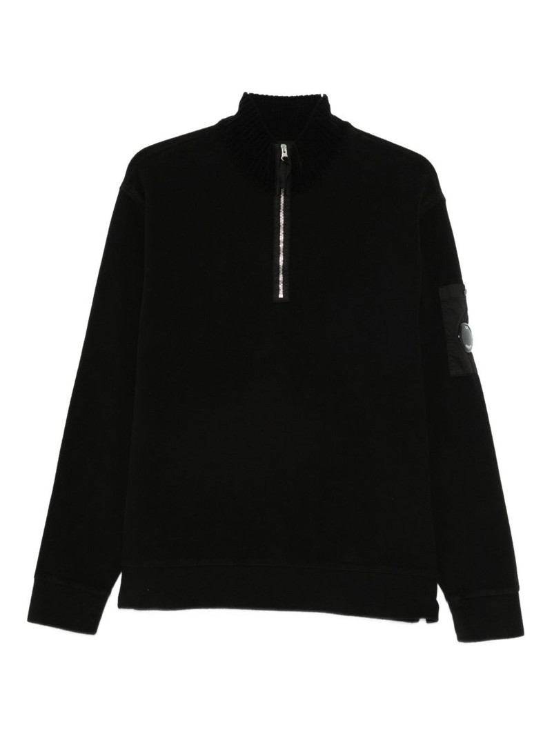 Lens-detail half-zip sweater 1