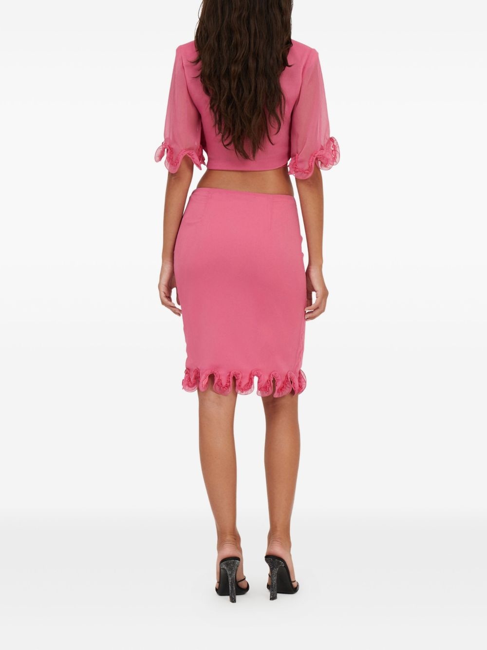 ruffled cropped blouse - 3