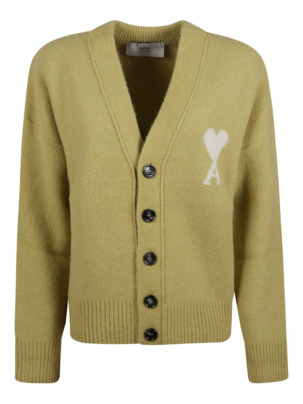 v-neck logo cardigan - 1