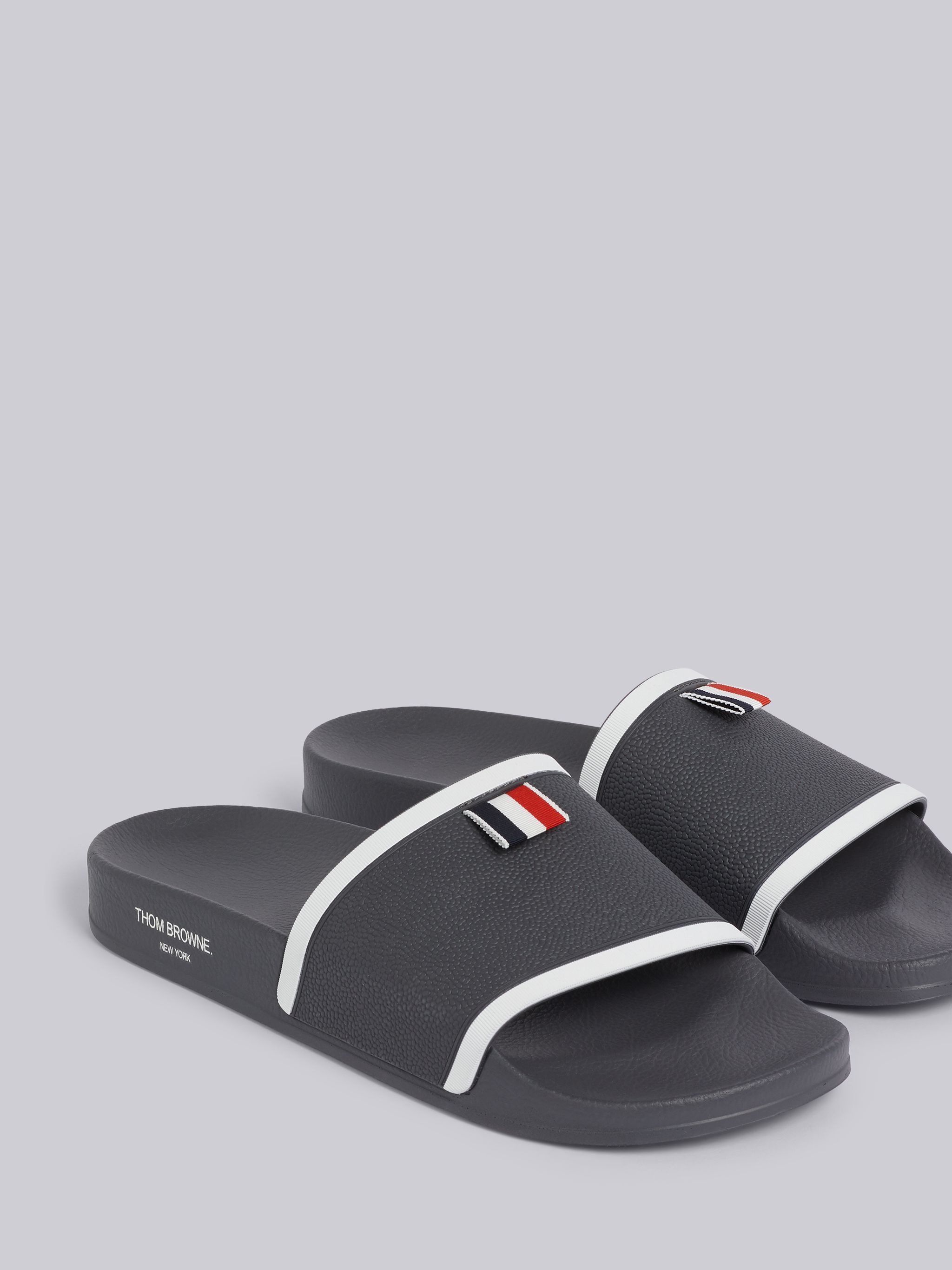 Dark Grey Rubber Stripe Pool Slides - 2