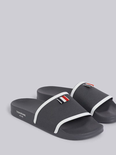 Thom Browne Dark Grey Rubber Stripe Pool Slides outlook