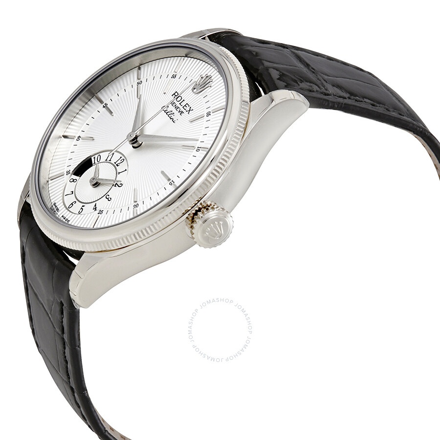 Rolex Cellini Dual Time Silver Dial 18K White Gold Men's Watch 50529SSBKL - 2