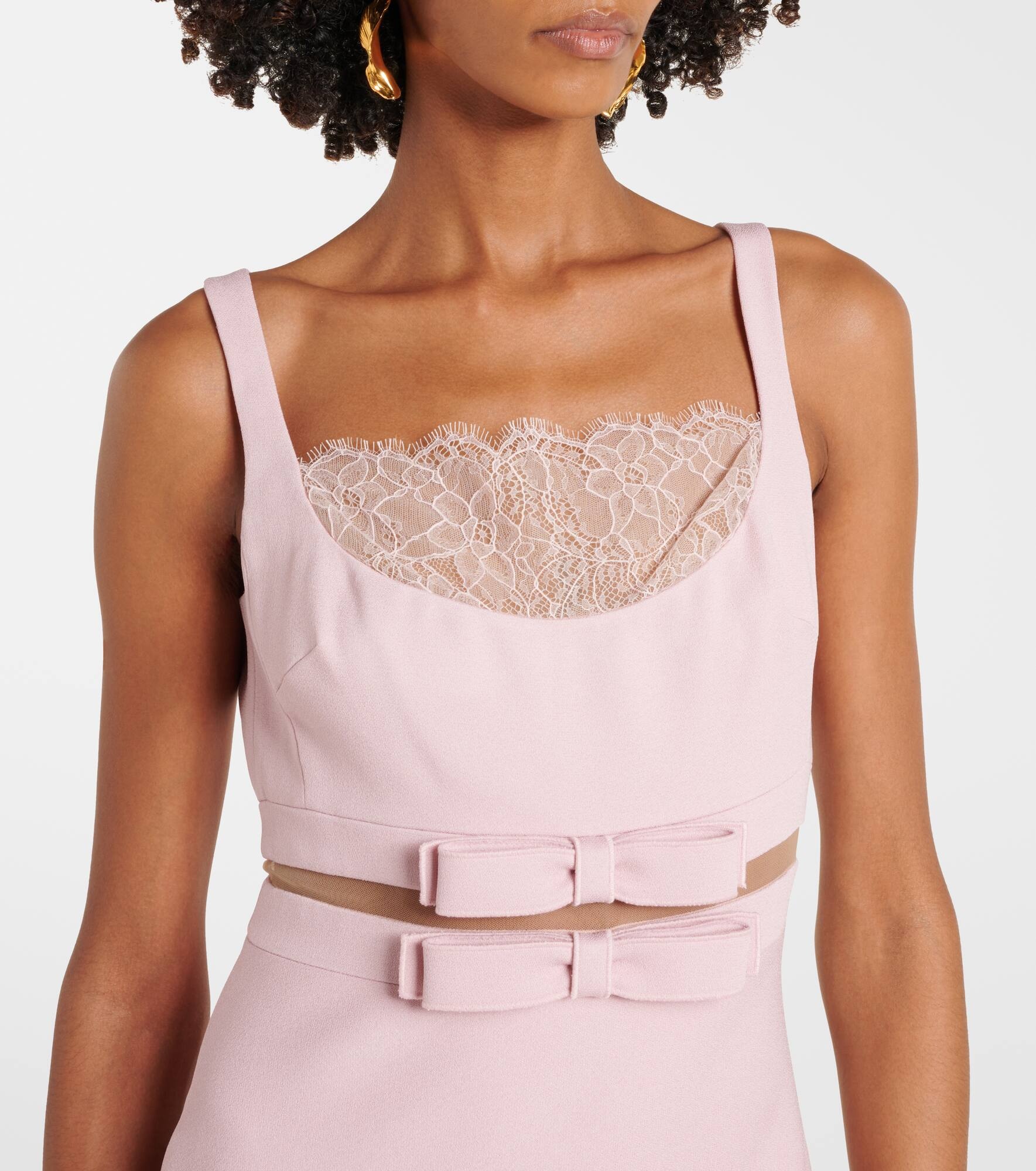Bow-detail crêpe midi dress - 4