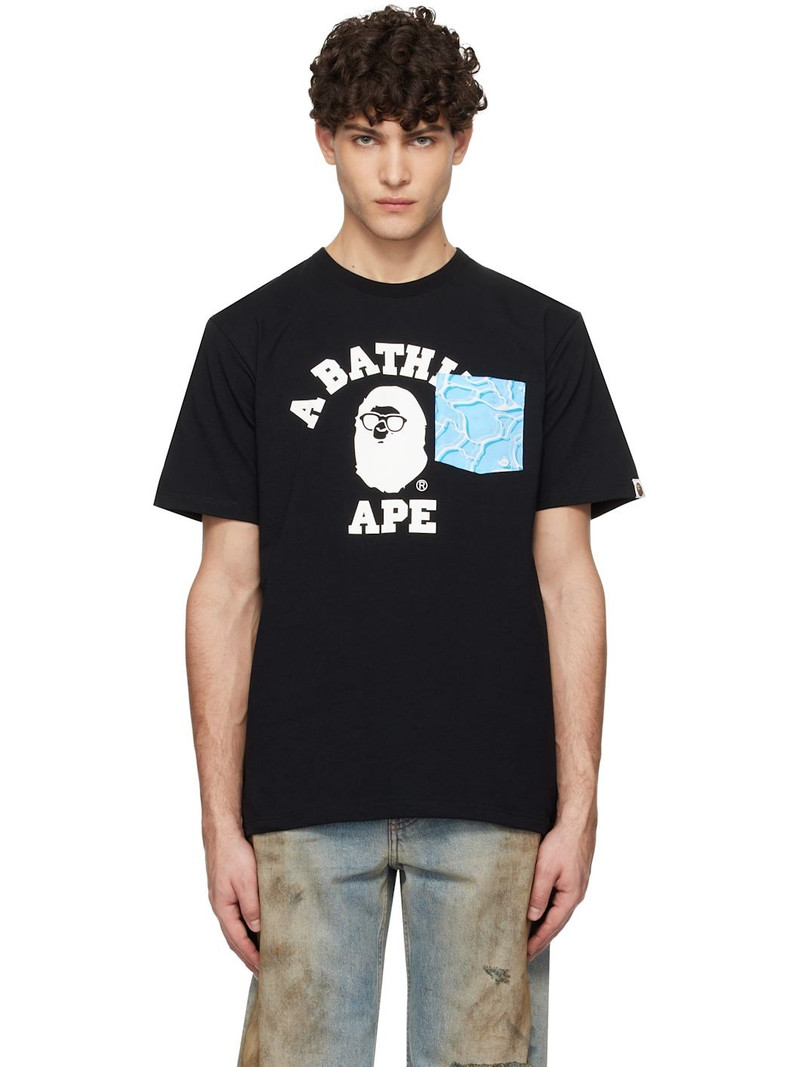 Black ABC Sea Surface Camo Pocket T-shirt - 1