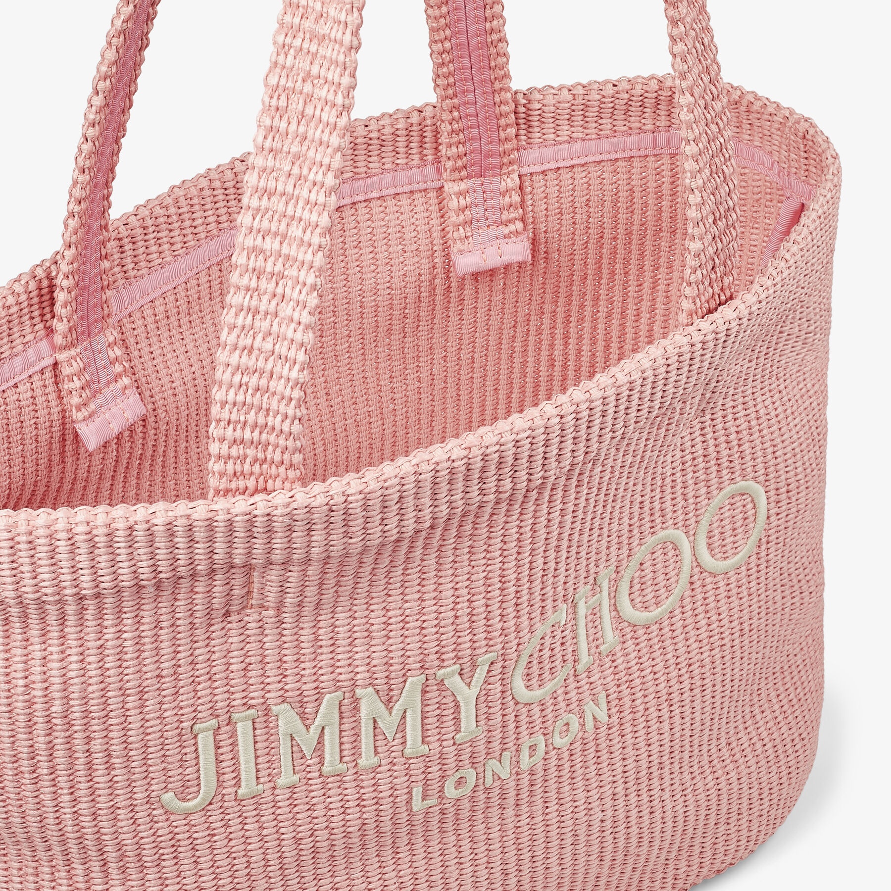 Beach Tote E/W
Rose/Latte Raffia Embroidered Tote Bag - 4