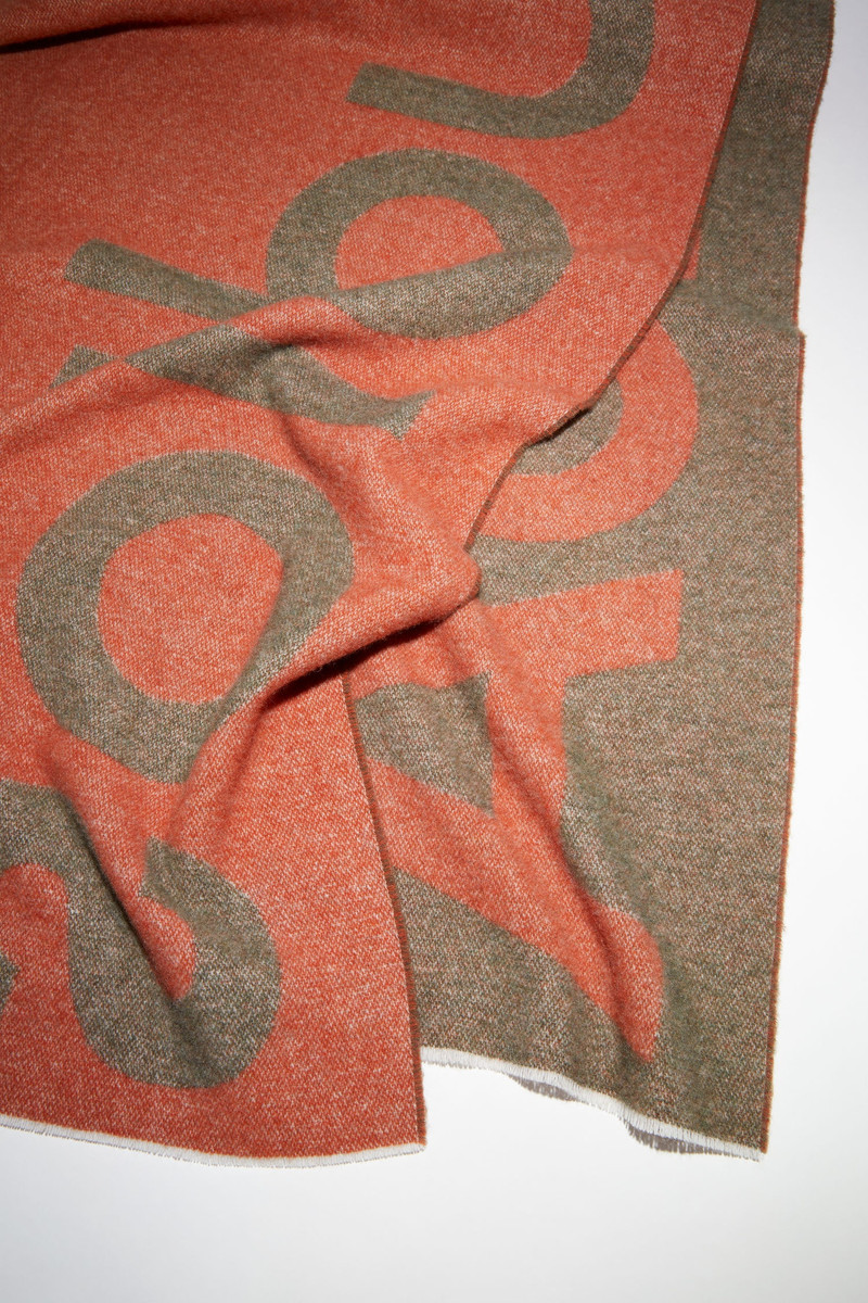 Logo jacquard scarf - Brown/rust orange 4