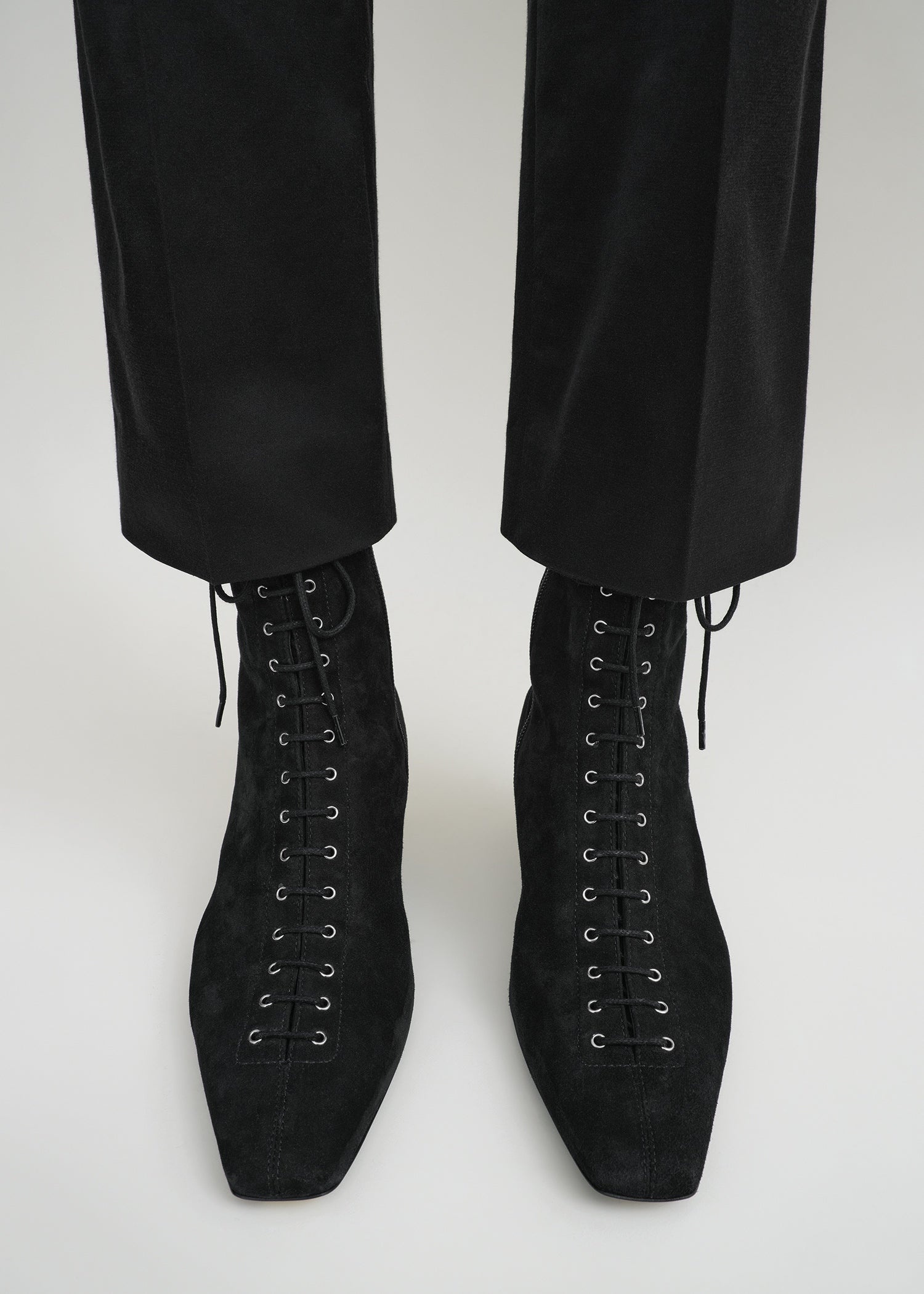 Suede lace-up boots black - 2