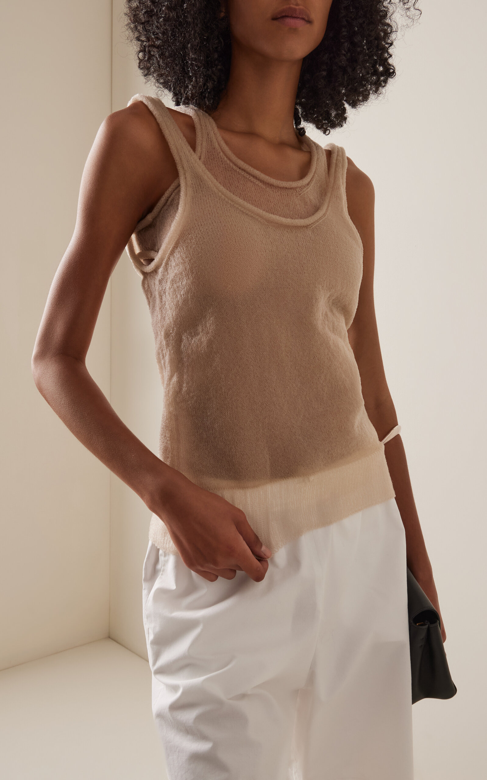 Film Layered Knit Tank Top neutral - 3