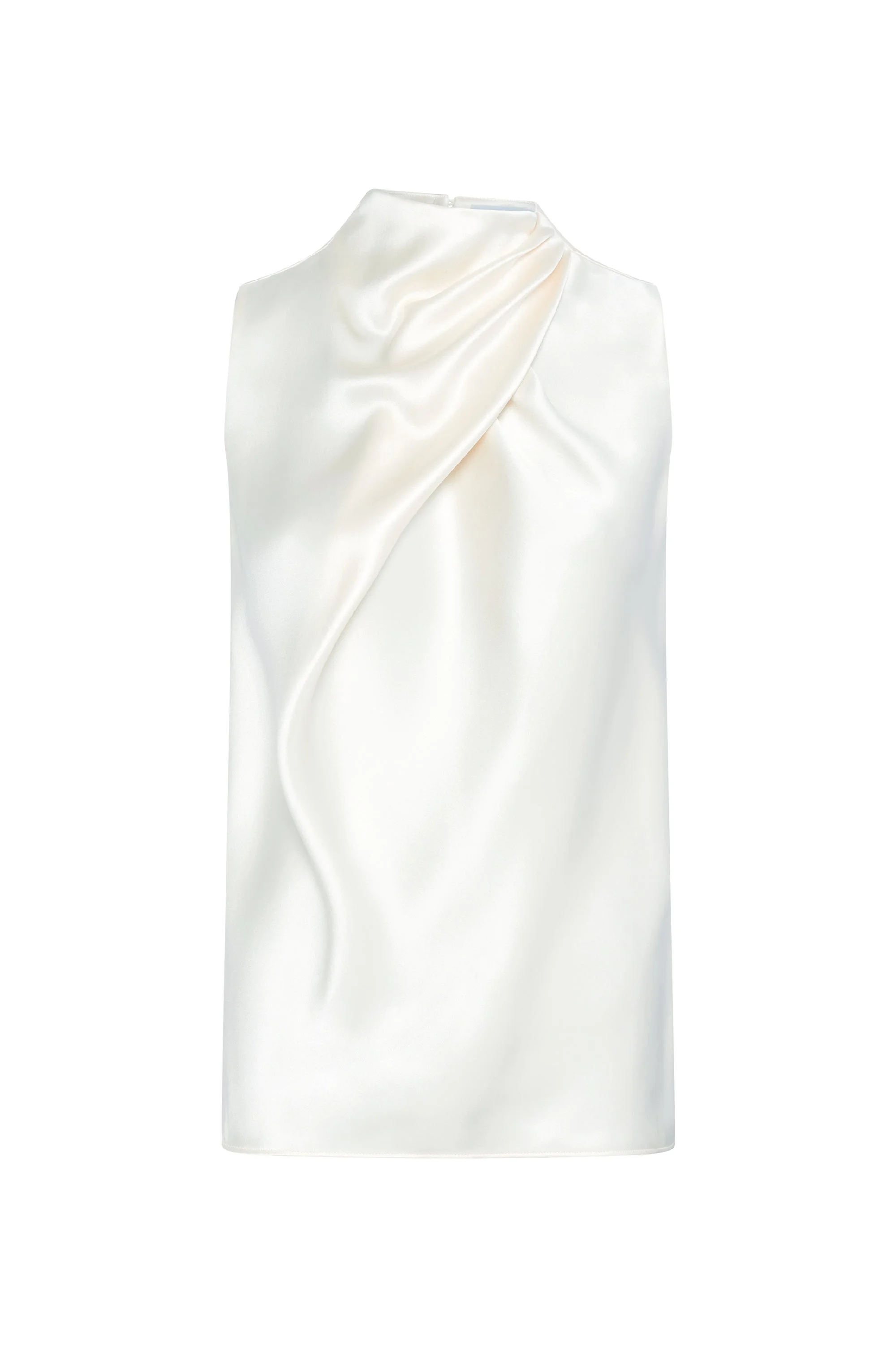Melina Top in Ivory Silk Satin - 1