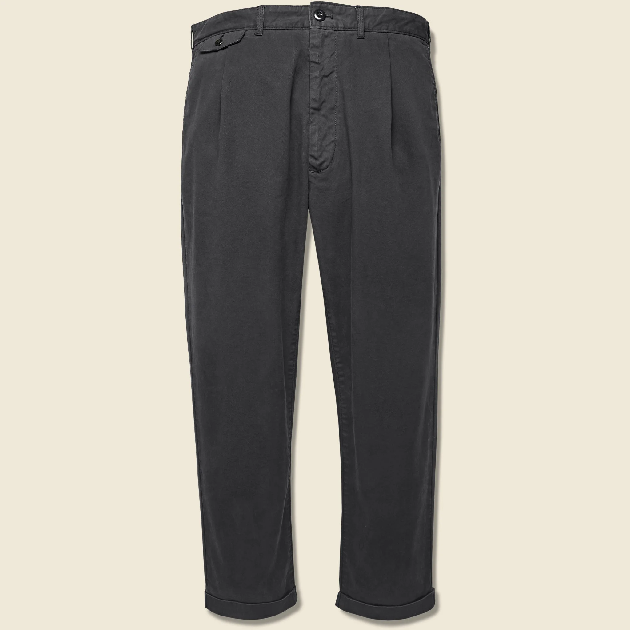 Standard Pleated Chino - Black - 1