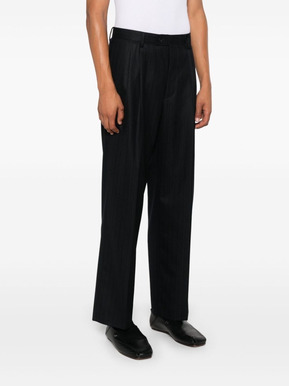 pinstriped flannel trousers - 3