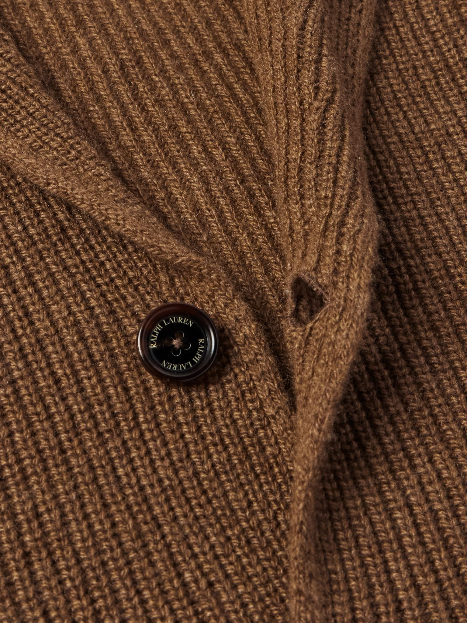 Ribbed-Knit Cashmere Cardigan Brown - 4