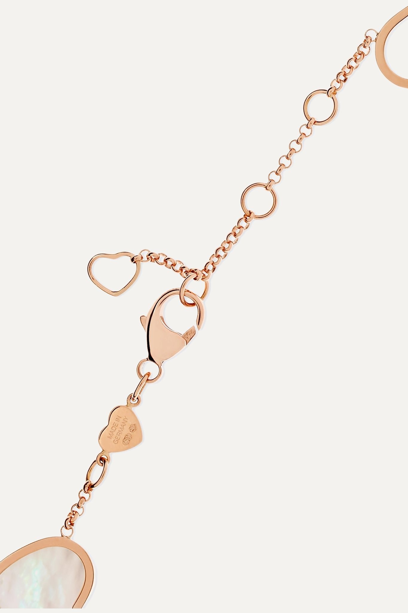 Happy Hearts 18-karat rose gold, diamond and mother-of-pearl bracelet - 3