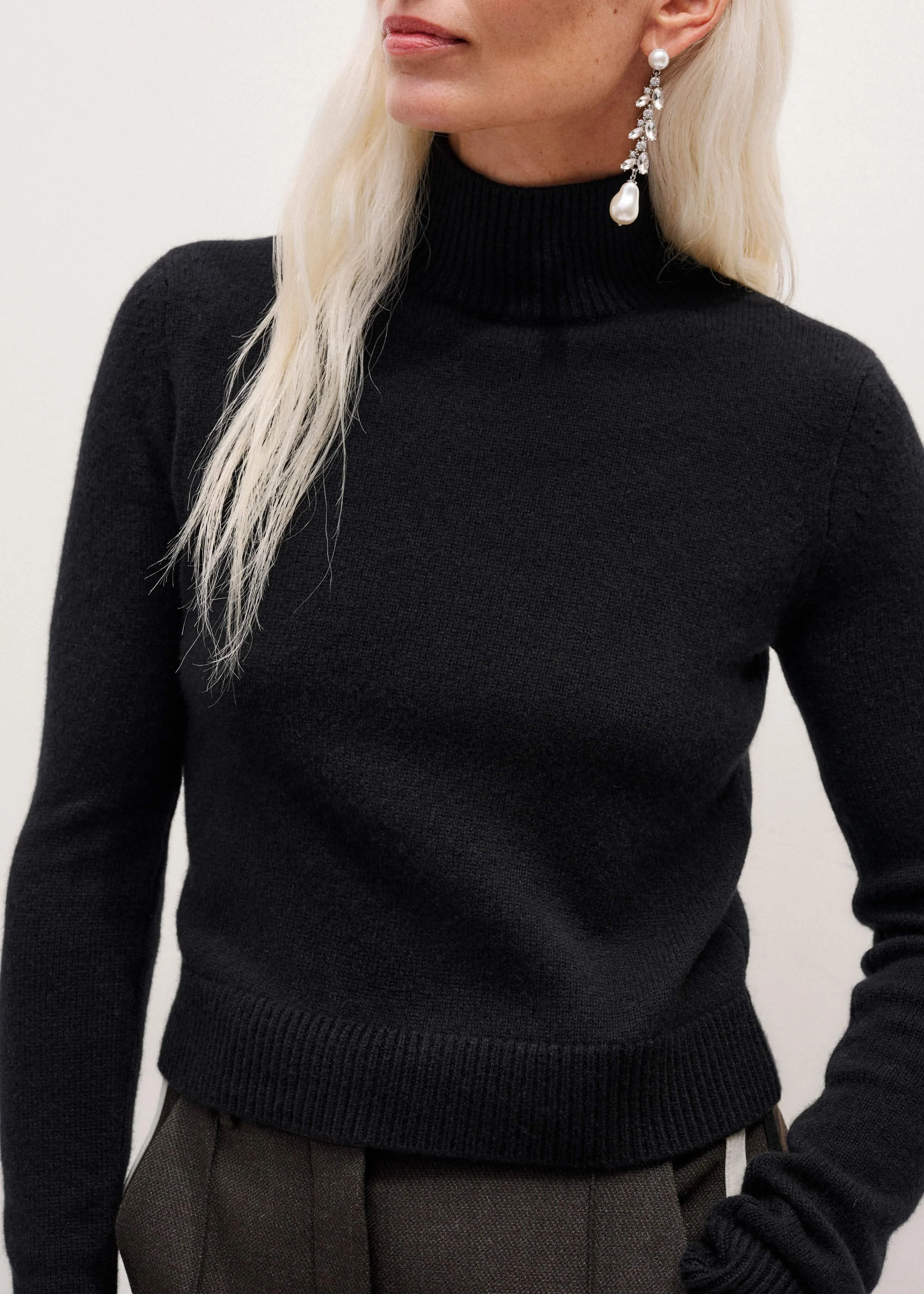 High Neck Crop Sweater - 1