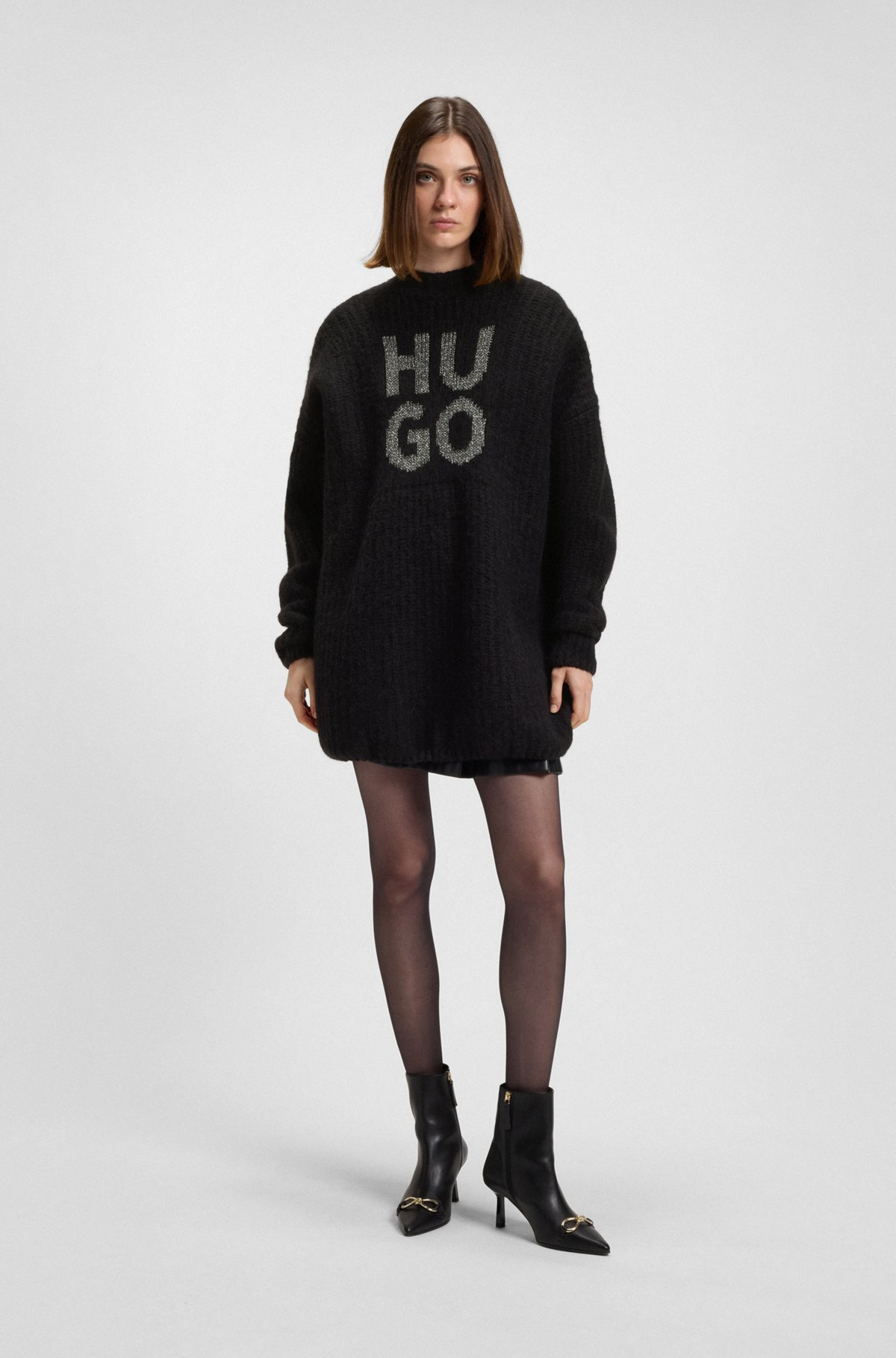 SPARKLING STACKED-LOGO SWEATER WITH WOOL AND ALPACA - 3