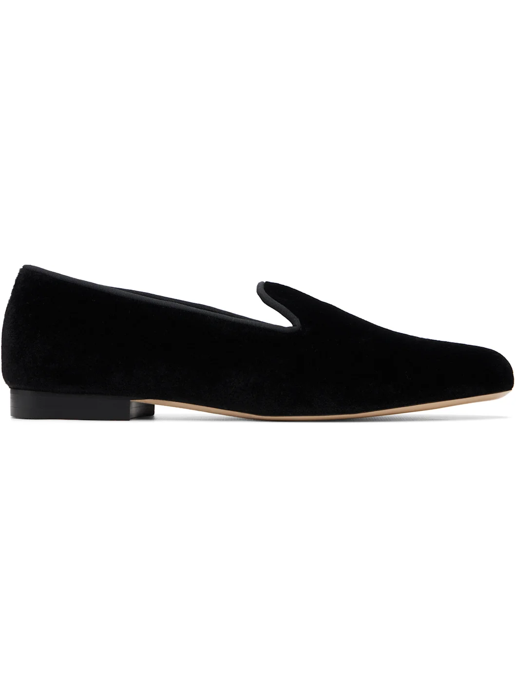 Black Velvet Loafers - 1
