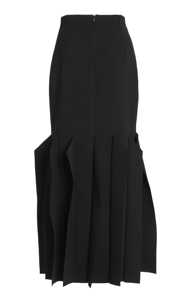 MIDI LENGTH SKIRT WITH HEM PANEL DETAIL BLACK 10