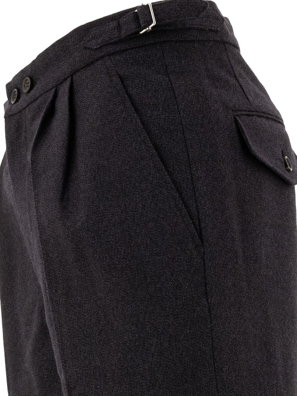 pleated buckle-detailing trousers - 4