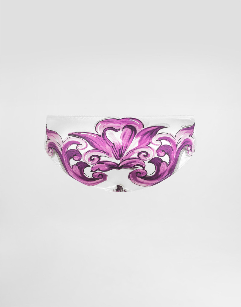 Dolce & Gabbana Majolica-print stretch satin briefs outlook