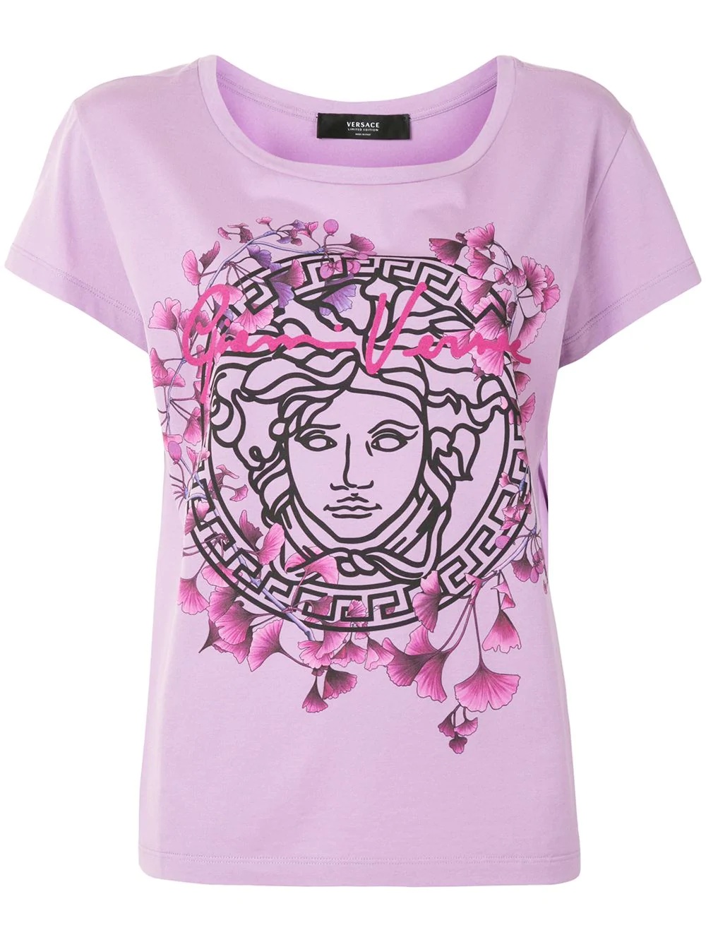 floral medusa head T-shirt - 1