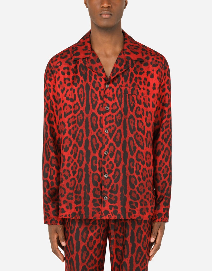 Silk shirt with leopard print - 1