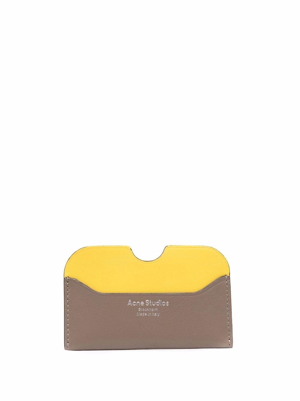 embossed-logo leather cardholder - 1